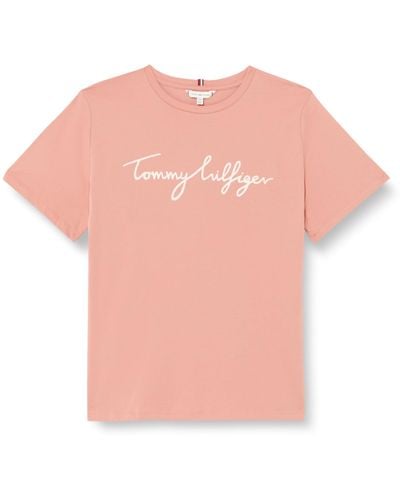 Tommy Hilfiger T-Shirt Kurzarm Rundhalsausschnitt - Pink