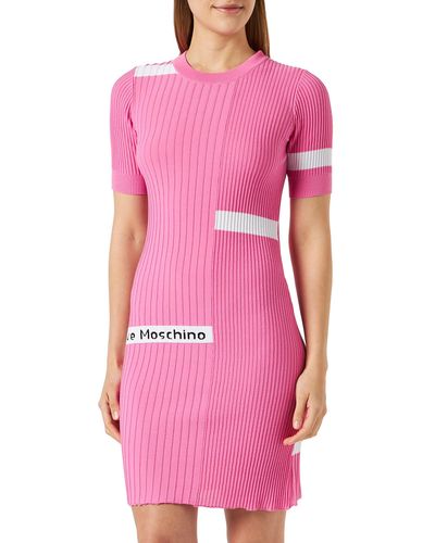Love Moschino Robe à ches Courtes - Rose
