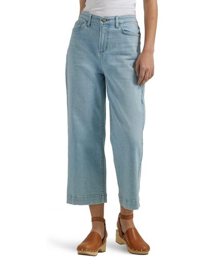 Lee Jeans Legendäre Capri hoher Taille und weitem Bein Jeans - Blau