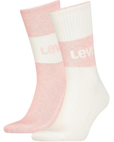 Levi's Adult Plant Based Dying Cut 2 Pack Short Sock - Pink