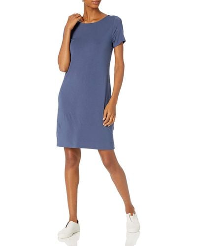 Amazon Essentials T-Shirt-Kleid aus Jersey mit Ballettrücken - Blau