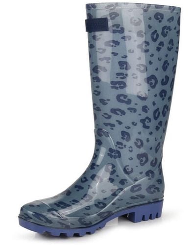 Regatta Wenlock Bottes de pluie imperméables en PVC EVA pour femme - Bleu