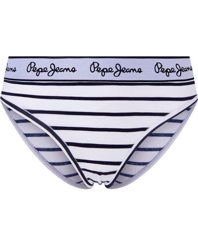 Pepe Jeans Stripes sous-vêtement de Style Bikini - Bleu