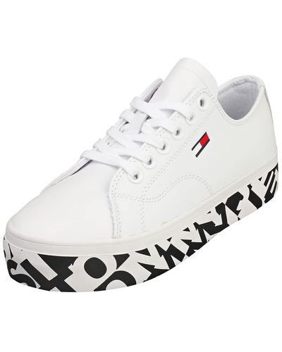 Tommy Hilfiger Sneaker Low Sneaker Weiß Leather - Mettallic