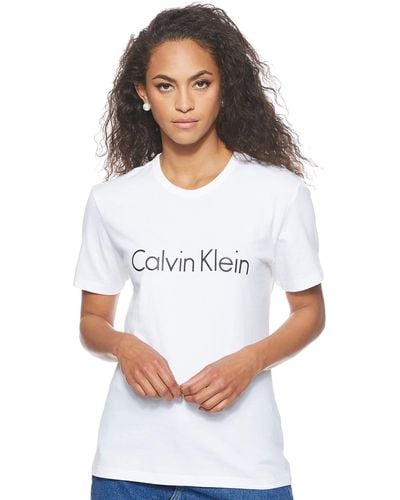 Calvin Klein Haut de Pyjama S/S Crew Neck T-Shirt - Blanc