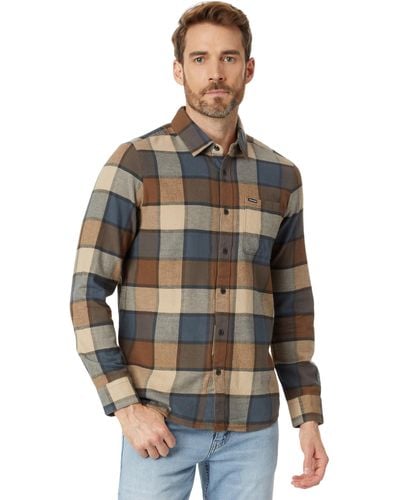 Volcom Caden Plaid Long Sleeve Flannel Shirt - Gray