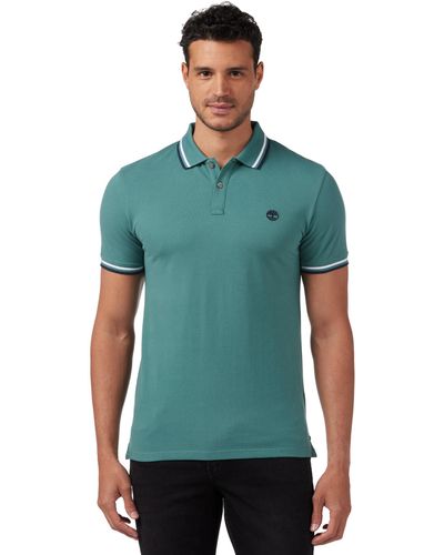 Timberland Tfo SS Millers River Elevated Tipped Polo - Verde