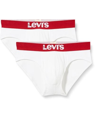 Levi's MEN SOLID BASIC BRIEF 2P Boxer - Blanc