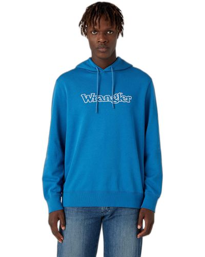 Wrangler Felpa con Cappuccio Graphic - Blu