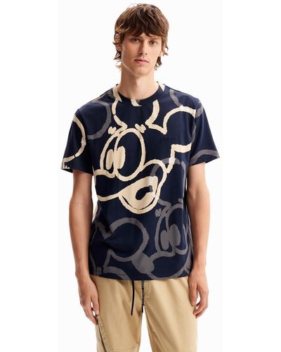 Desigual Arty Mickey Mouse T-shirt - Blue