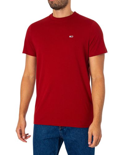 Tommy Hilfiger T-shirt Uomo Slim Jersey Rosso