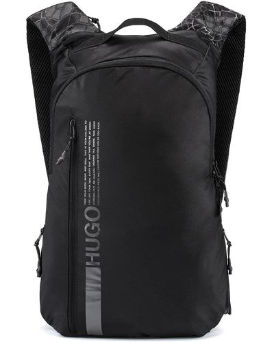 HUGO Reporter Bag With Carabiner Hook And Branded Strap in Black for Men |  Lyst UK