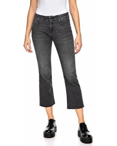 Replay FAABY Flare Crop Jeans - Noir