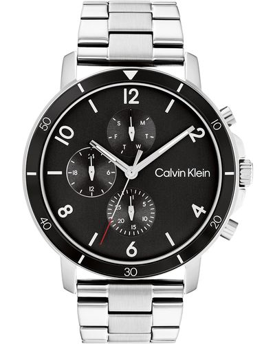Calvin Klein Multifunction Stainless Steel And Link Bracelet Watch - Black