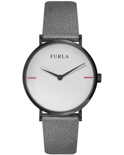 Furla Orologio Analogico Quarzo Donna con Cinturino in Pelle R4251108520 - Metallizzato