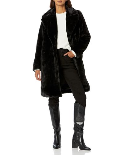 The Drop Kiara Loose-fit Long Faux Fur Coat - Black