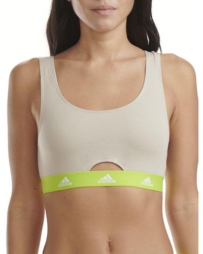 adidas Camiseta de algodón Deportivo con Logo Scoop Bralette Sujetador - Verde