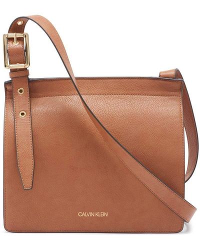 Calvin Klein Pin Dot Print Logo Phone Crossbody Bag In Brown At Nordstrom  Rack