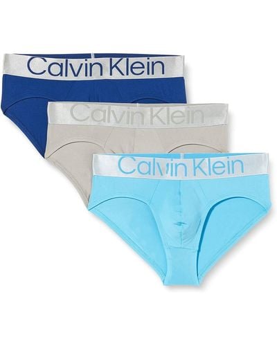 Calvin Klein Slip Hipster Uomo Confezione da 3 Elasticizzati - Blu