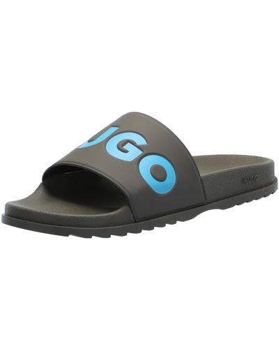 HUGO Big Logo Slide Sandals - Black