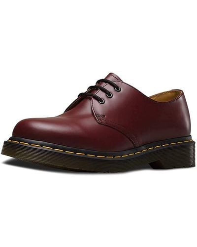 Dr. Martens 1461 Slip Resistant Leather Oxford Shoes - Red