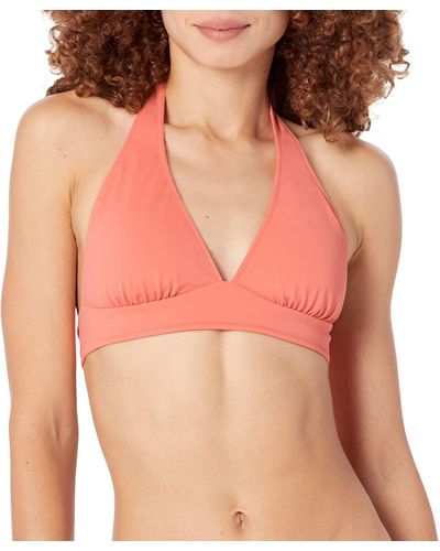 Amazon Essentials Light-support Tie Halter Bikini Swimsuit Top - Pink