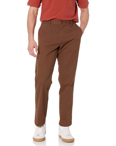 Amazon Essentials Classic-fit Wrinkle-resistant Flat-front Chino Pant - Brown