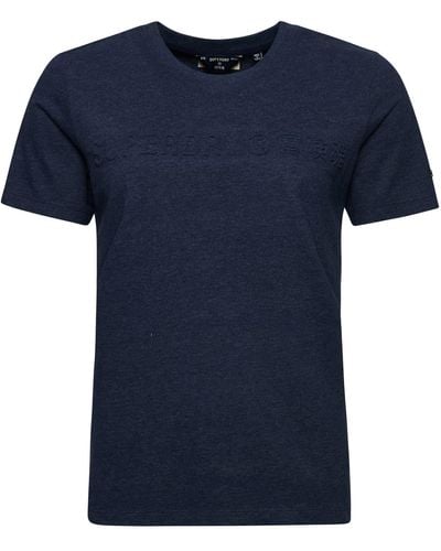 Superdry Meliertes Vintage Corporate Logo T-Shirt Princedom Blau Meliert 38