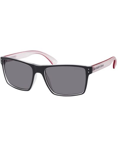 Superdry Kobe Sunglasses - Navy/Red - Schwarz