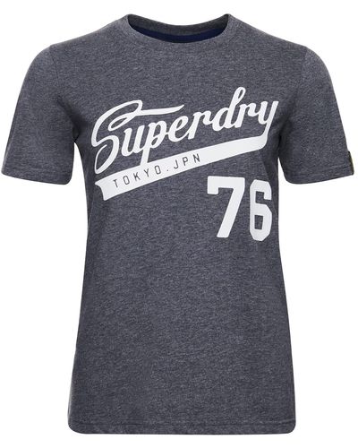 Superdry Collegiate Cali State T-Shirt Dunkel Meliert 38 - Grau