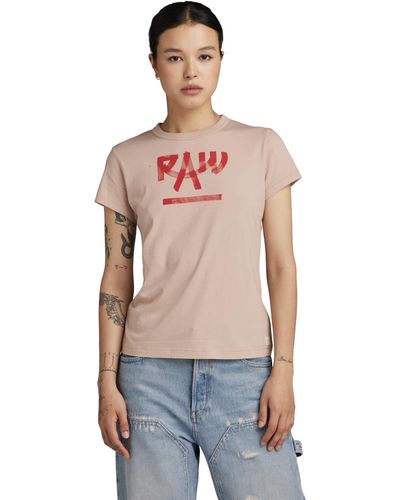 G-Star RAW Calligraphy Graphic Tops - Rojo
