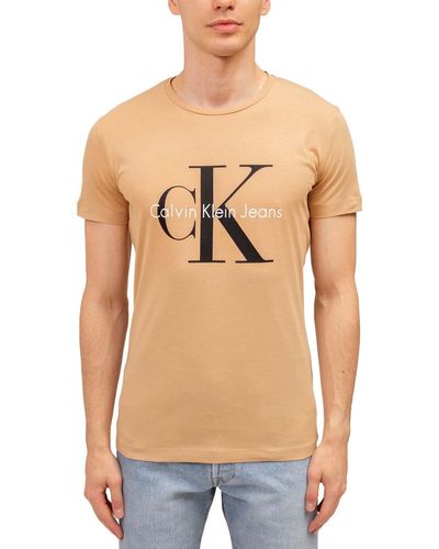 Calvin Klein Regular T-Shirt with Logo - Size - Blau