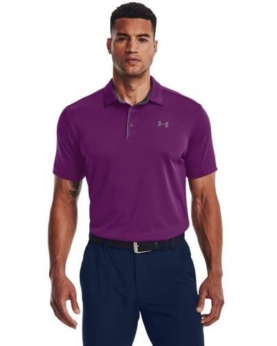 Under Armour Tech Golf Polo T-shirt, - Purple