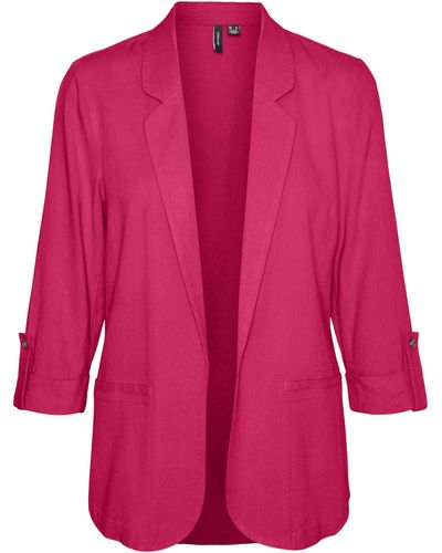 Vero Moda Vmjesmilo 3/4 Loose Blazer Wvn Ga Noos - Pink