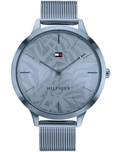 Tommy Hilfiger Montre Analogique à Quartz pour avec Bracelet milanais en Acier Inoxydable Bleu - 1782495