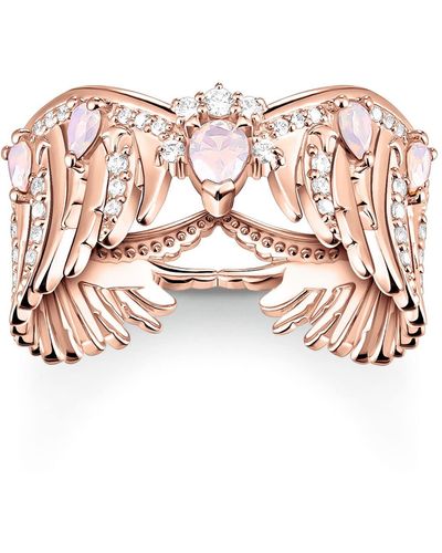 Thomas Sabo Ring Phönix-Flügel mit Rosa Steinen TR2411-323-9-54 Ringgröße 54/17,2 - Pink