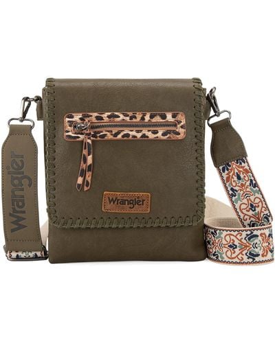 Wrangler Crossbody Bags For Medium Shoulder Handbags With Detachable Guitar Straps - Green