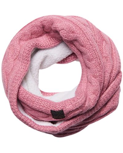 Superdry S Cable Snood Knitted Scarf - Pink