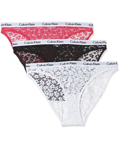 Calvin Klein Slip Bikini Modellanti Donna Confezione da 3 Cotone Elasticizzato - Bianco