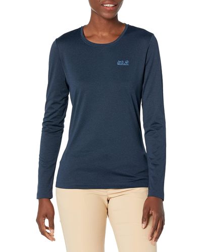 Jack Wolfskin Sky Thermal Ls T S Base Layer Top X Large Night Blue