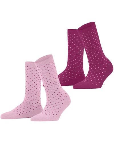 Esprit Socken Fine Dot 2-Pack W SO Baumwolle gemustert 2 Paar - Pink