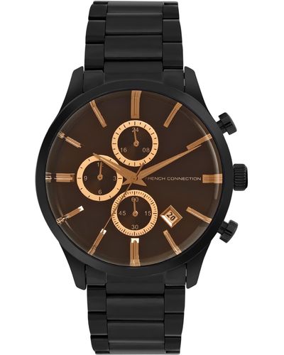 French Connection Analog Brown Dial Watch-fcp34bm - Black