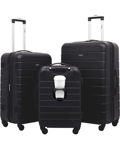 Wrangler 2 Piece Smart Spinner Carry-on Luggage Set - Black