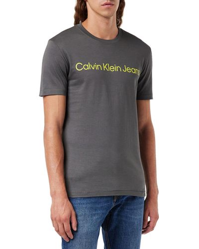 Calvin Klein Schmales Institutional-Logo T-Shirts - Grau