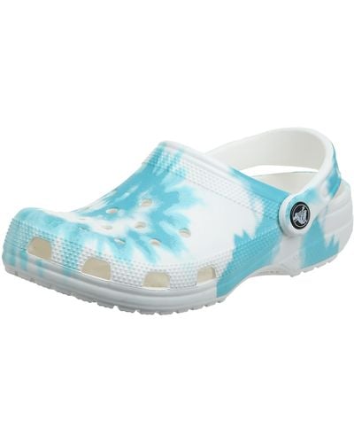 Crocs™ 's And Classic Tie Dye Clog | Comfortable Slip On Water Shoes - Blue