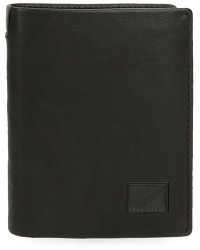 Pepe Jeans Marshal Vertical Wallet With Purse Black 8.5 X 10.5 X 1 Cm Leather