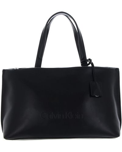 Calvin Klein Borsa Donna Ck Set Shopper Md Pelle Sintetica - Nero