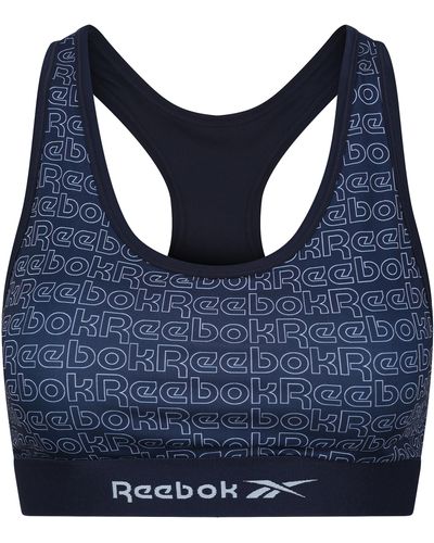 Reebok Crop Top para Mujer Sujetador de Fitness de Baja Resistencia con absorción de la Humedad Entrenamiento - Azul