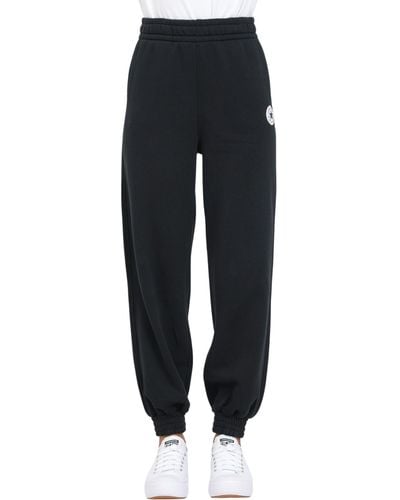 Converse Black Trousers With Crest - Blue