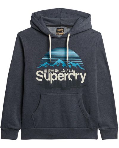 Superdry Cl Outdoors Graphic Hood Sweatshirt - Blue